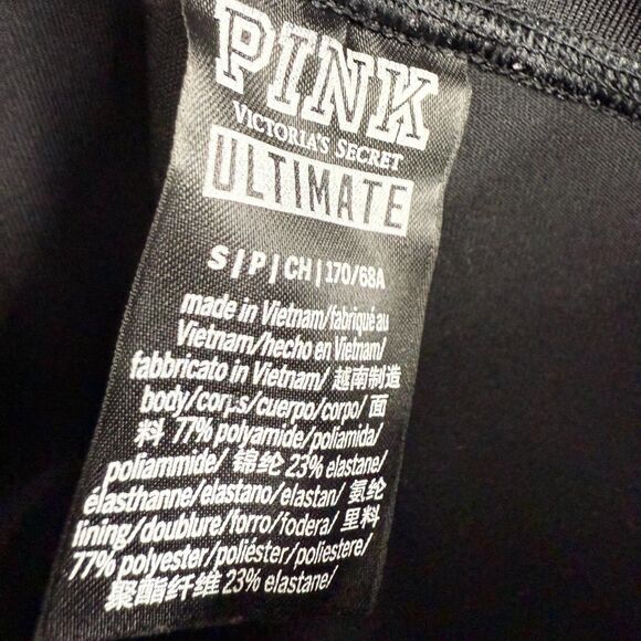Leggings Small Pink Victoria's Secret Black shiny metallic womens - Picture 4 of 7